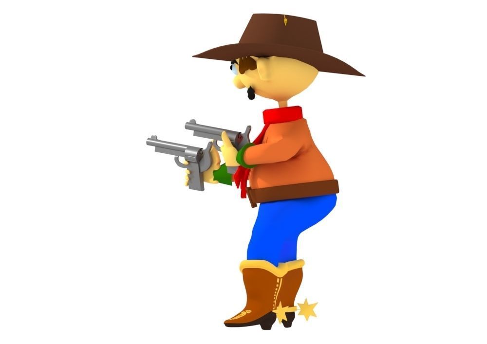 Cartoon Cowboy 3D model_4
