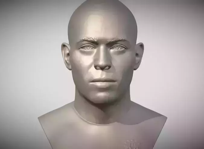 Ronaldo Nazario Brazil bust 3D printing ready stl obj formats 3D print model