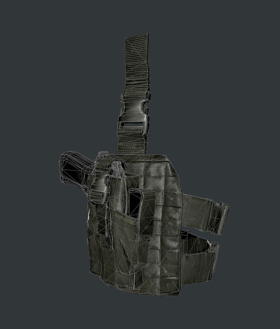 Military Police Gun Holster Game Ready 03 Low-poly 3D model_2