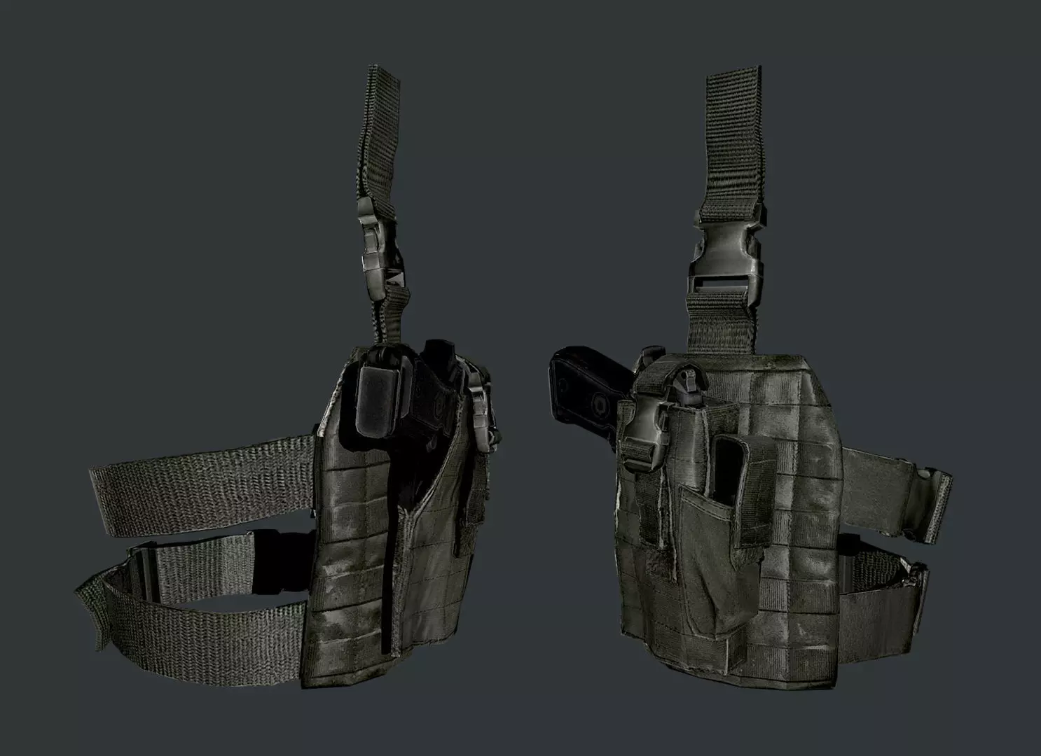Military Police Gun Holster Game Ready 03 Low-poly 3D model_0