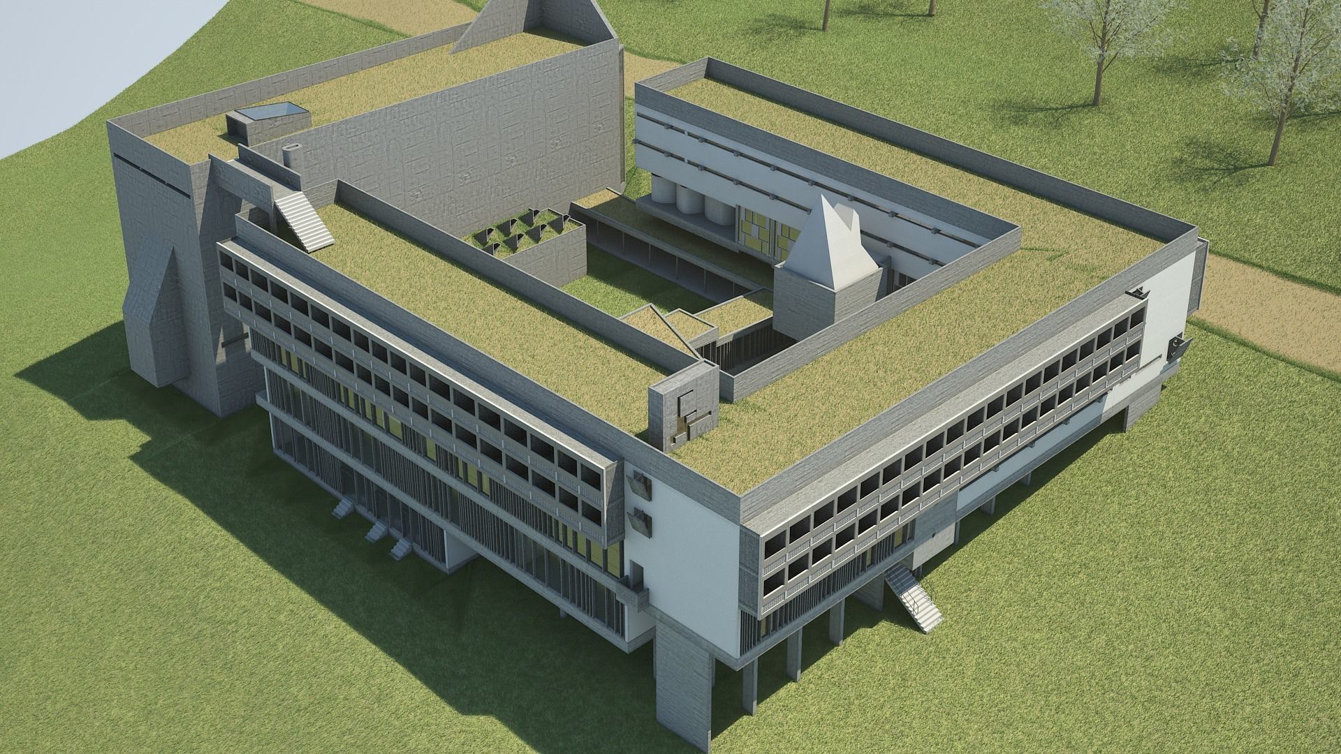 Convent La Tourette 3D model_25