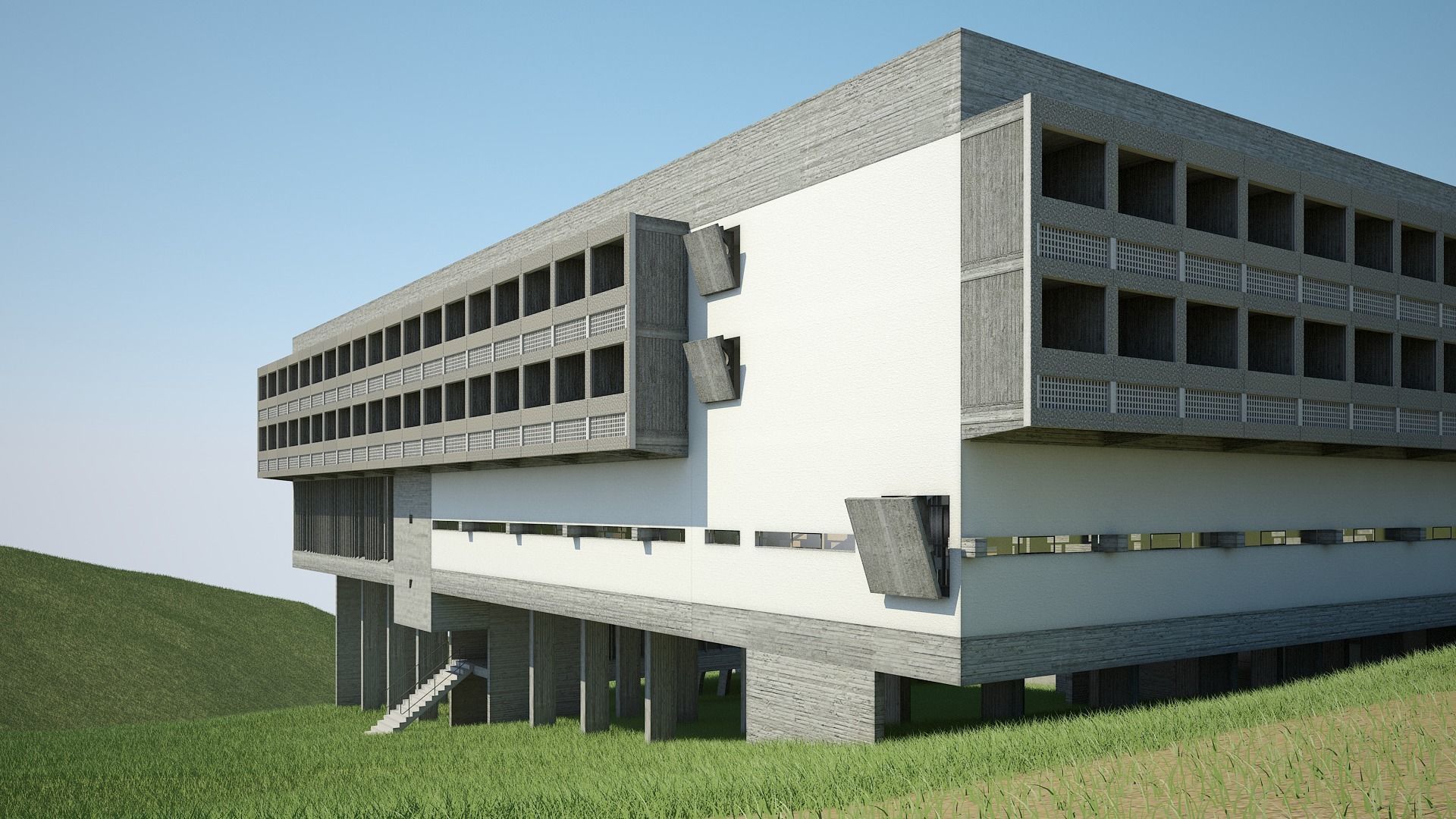 Convent La Tourette 3D model_3