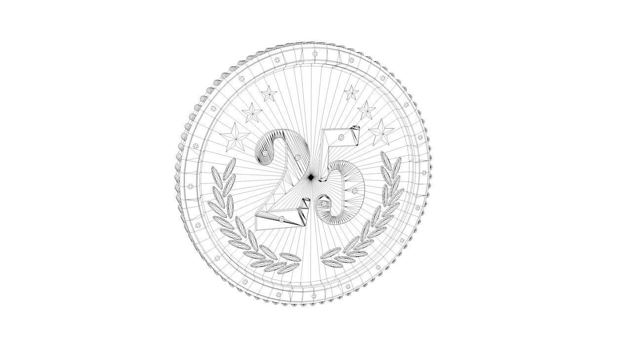 Coins gold coin Low-poly 3D model_15