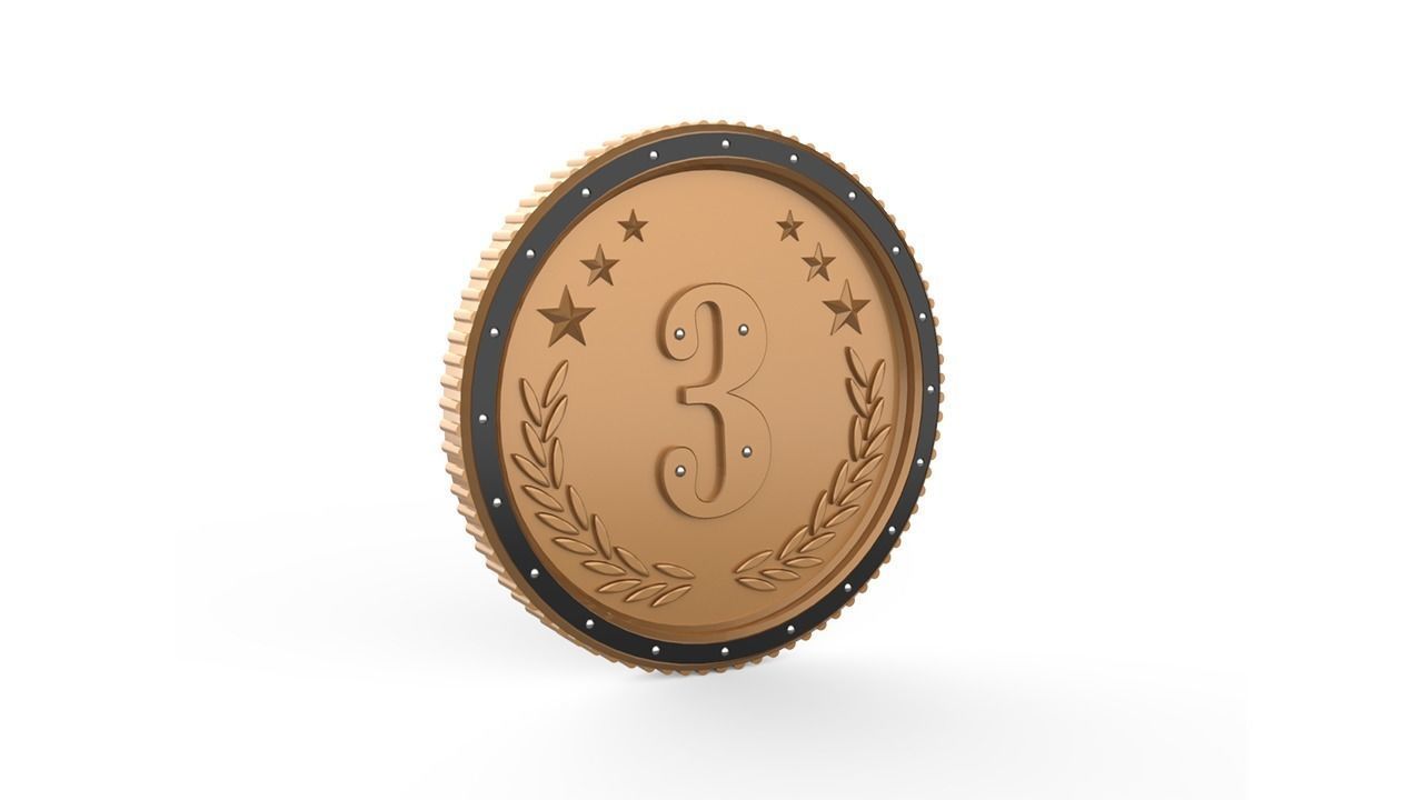 Coins gold coin Low-poly 3D model_3