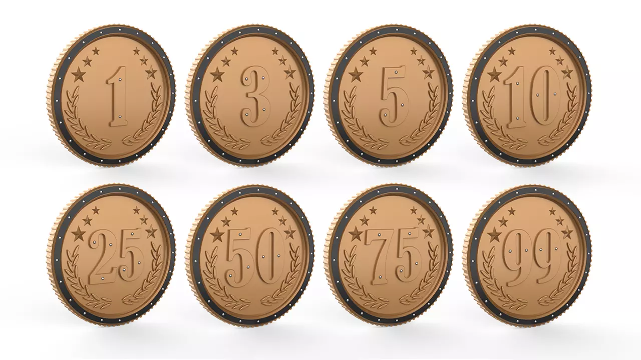 Coins gold coin Low-poly 3D model_0