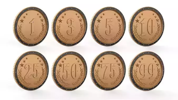 Coins gold coin Low-poly 3D model
