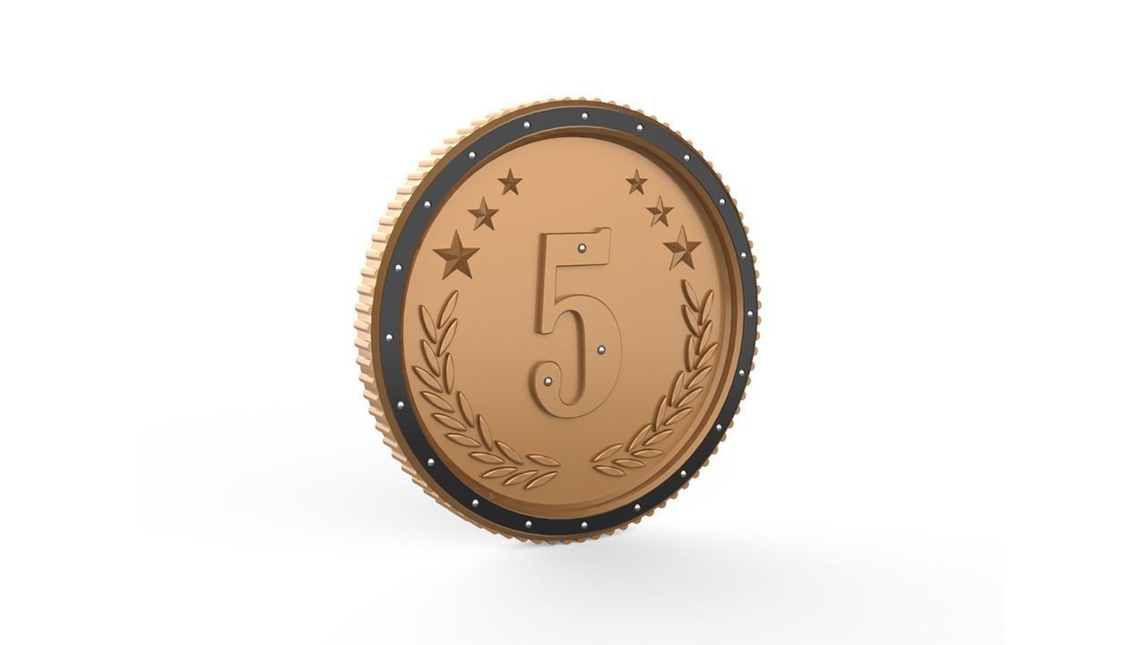 Coins gold coin Low-poly 3D model_4