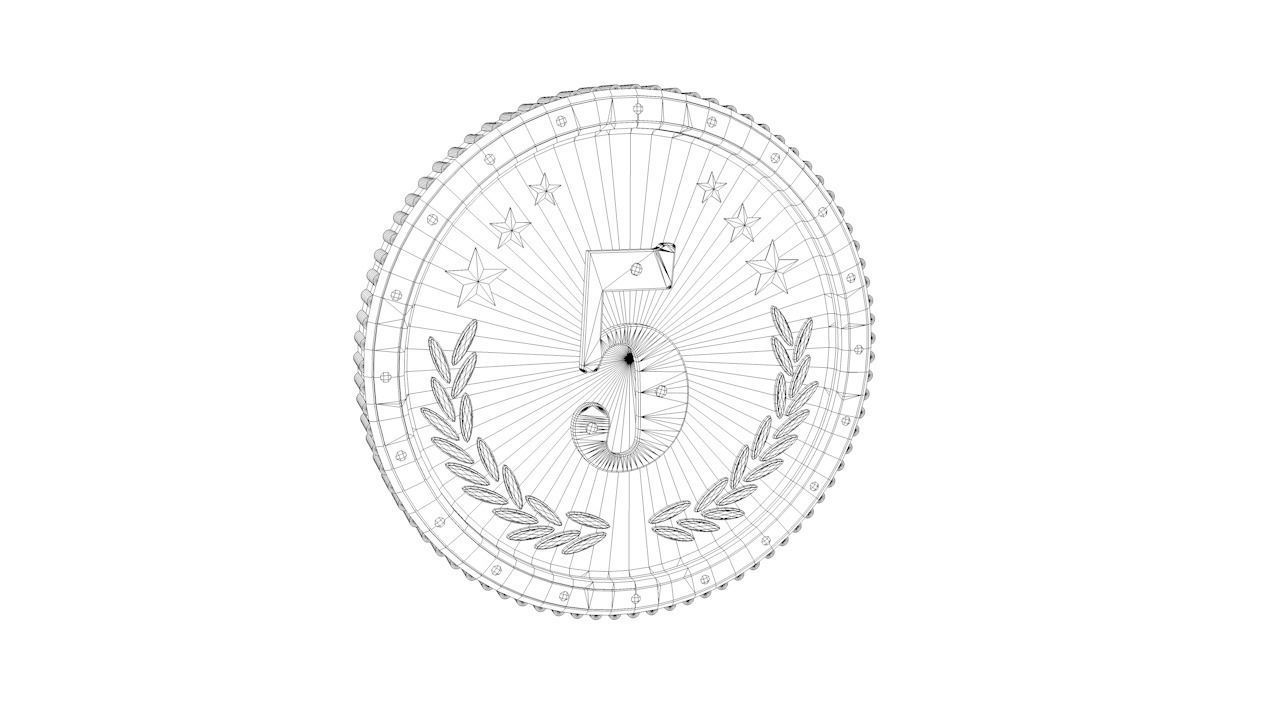 Coins gold coin Low-poly 3D model_13