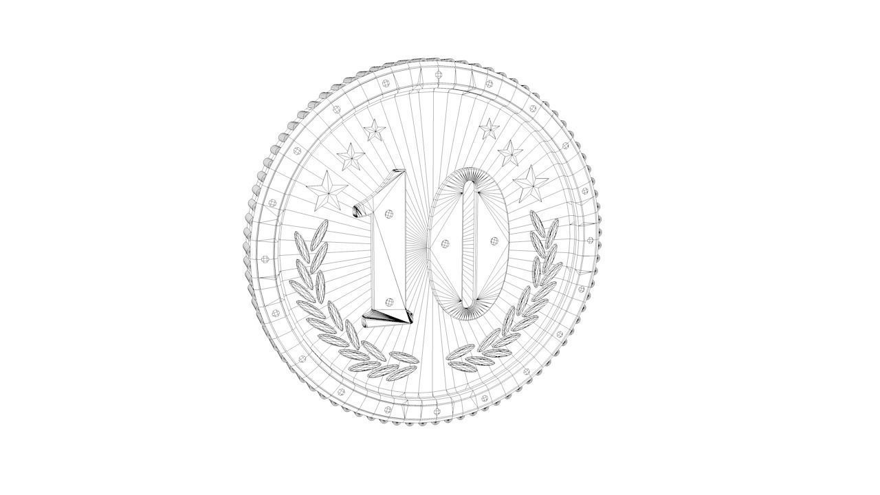 Coins gold coin Low-poly 3D model_14