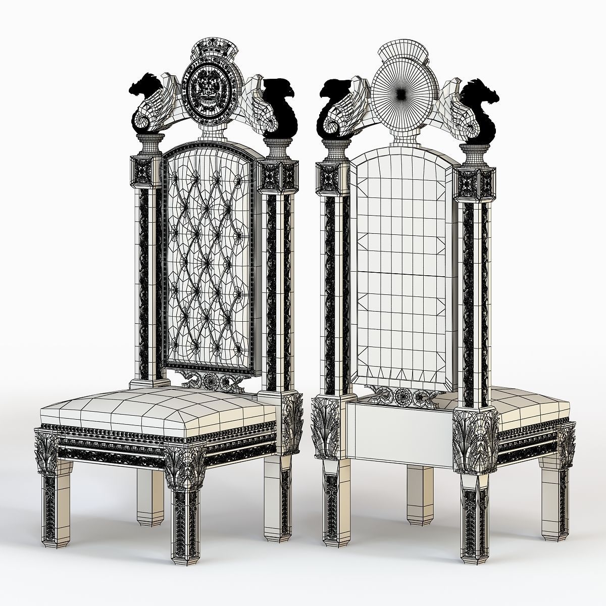 Gothic Throne 3D model_7