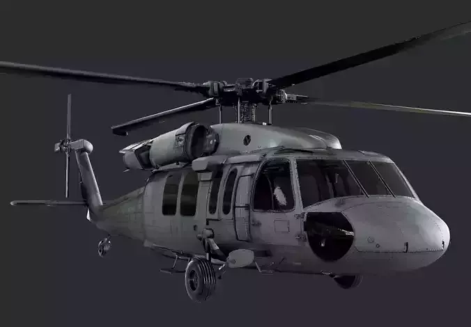 Sikorsky UH60 Black Hawk Helicopter EXTERIOR and INTERIOR 3D model
