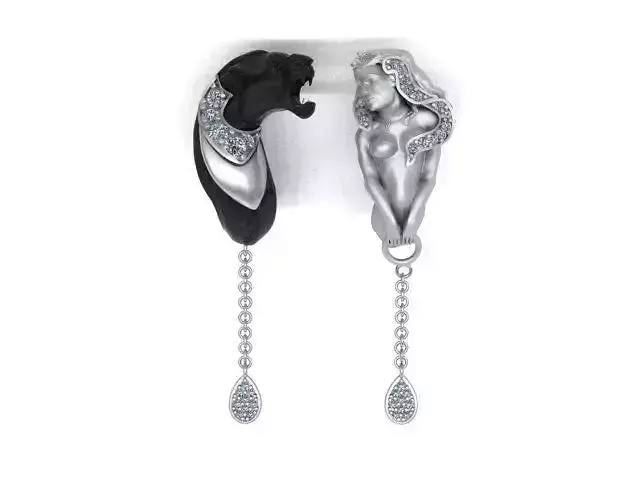 earring print model lion ear cuffs 3D print model