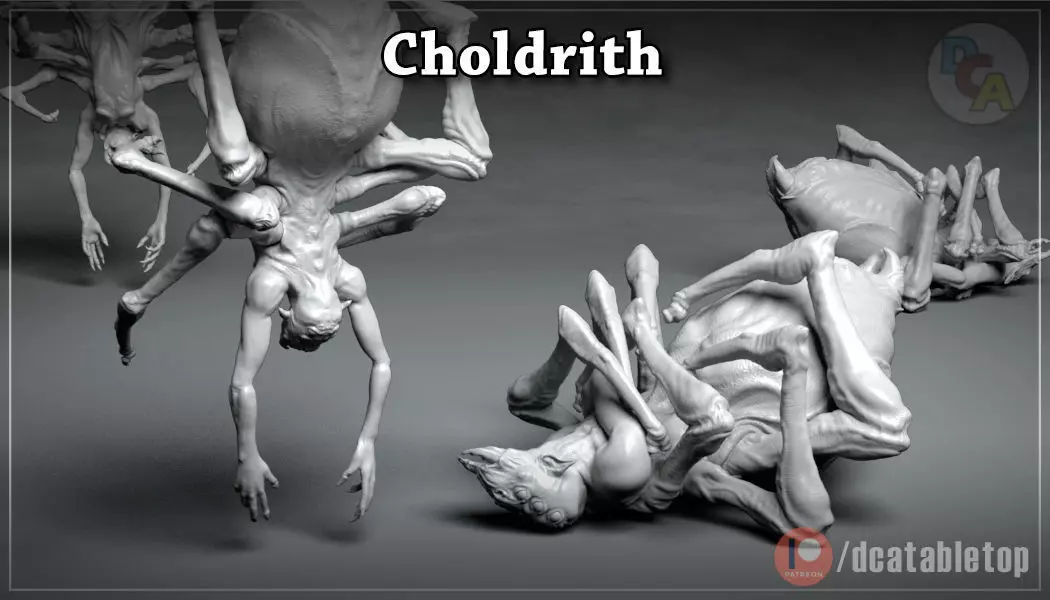 Choldrith - 3D printable Monster 2 Poses 3D print model_0