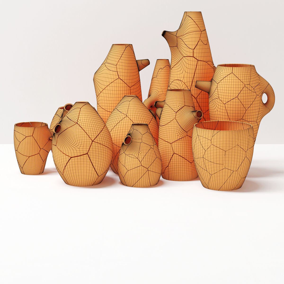 Clay dishes old style n2 3D model_10