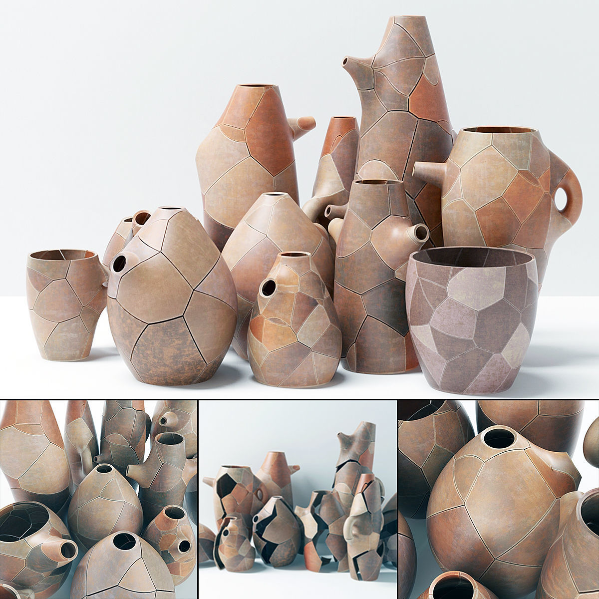 Clay dishes old style n2 3D model_2