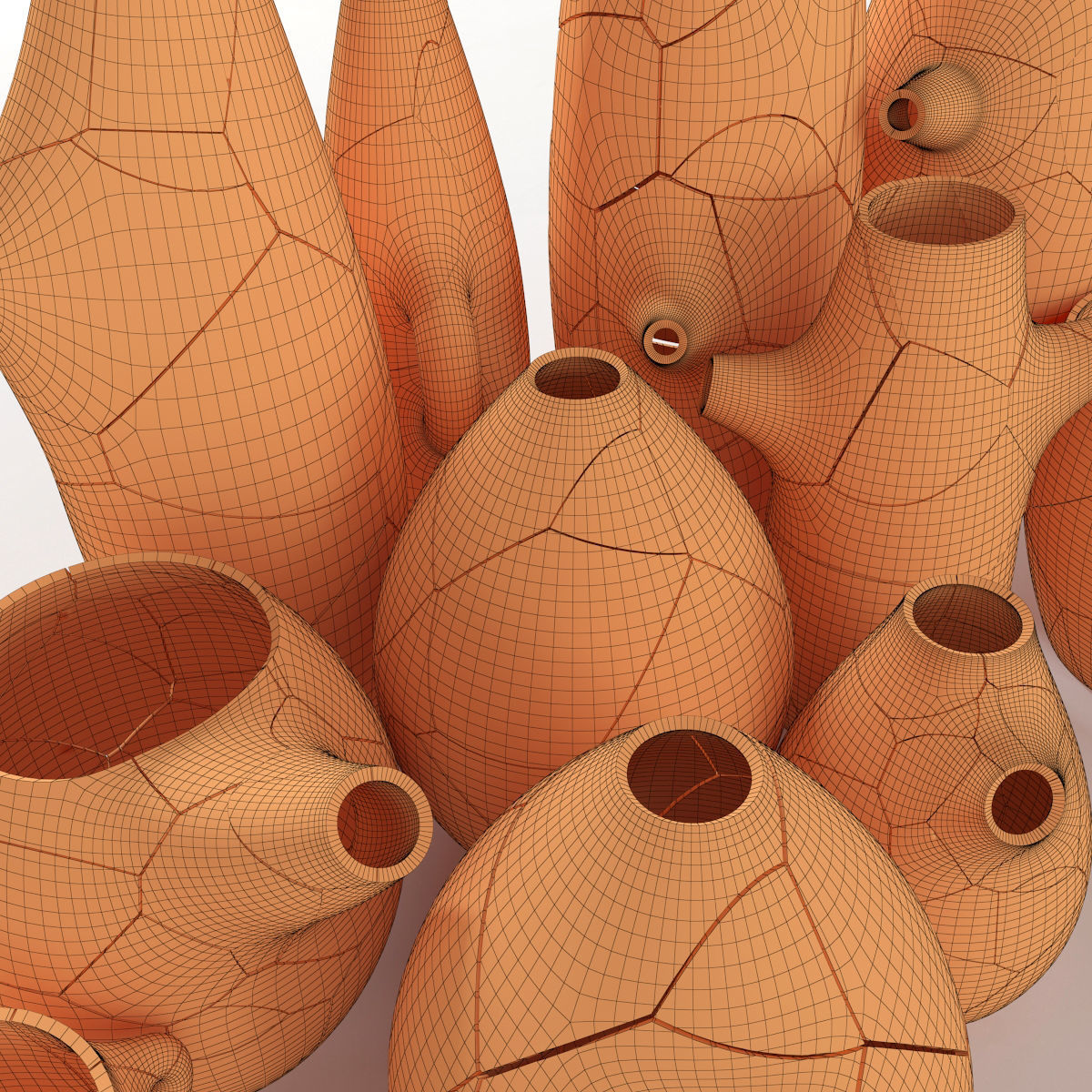 Clay dishes old style n2 3D model_7