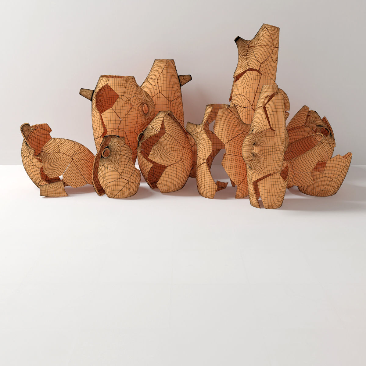 Clay dishes old style n2 3D model_8