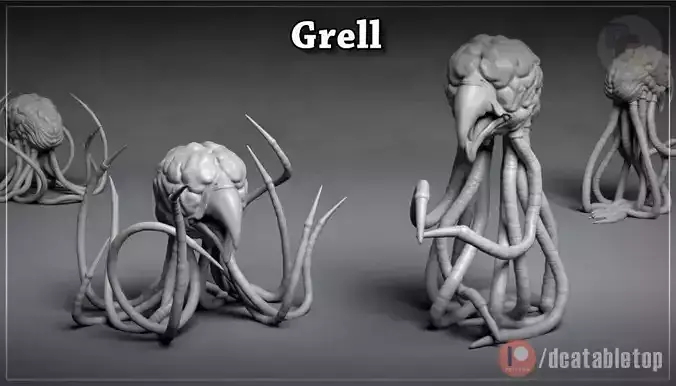 Grell - 3D Printable Monster - 2 Poses