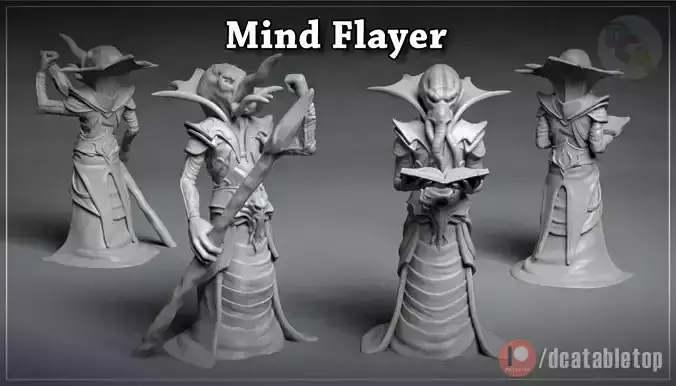 Mind Flayer - 3D printable character - 2 Poses