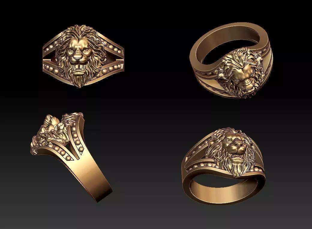 Lion ring 3D print model