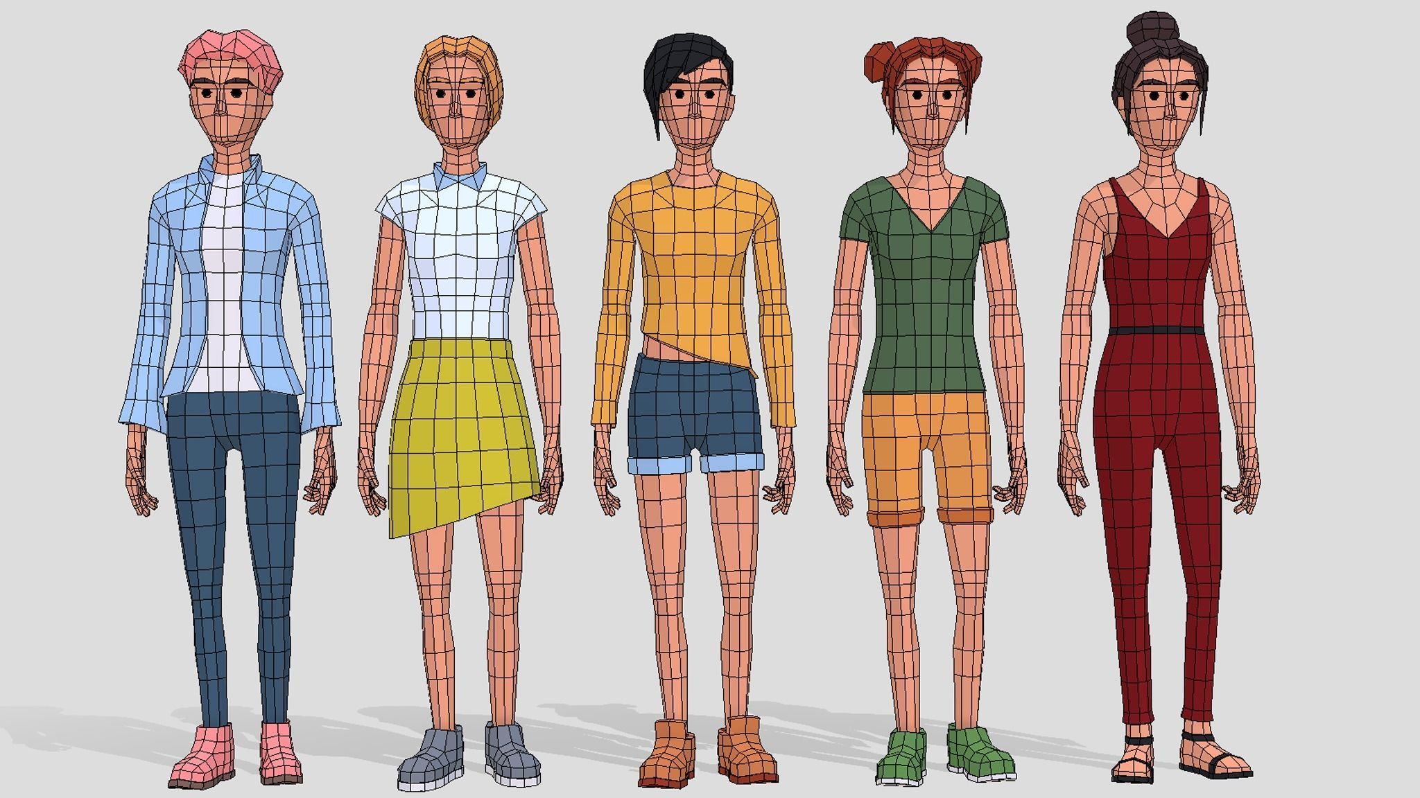 Low Poly Characters  Low-poly 3D model_3