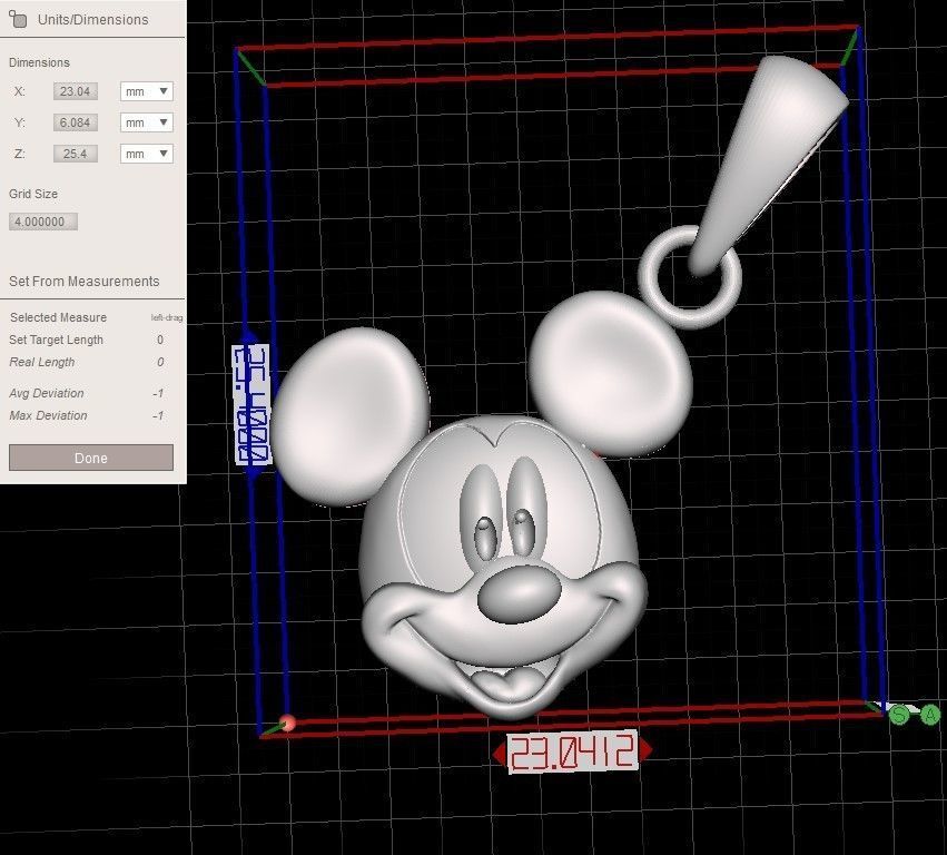 mickey mouse pendent 3D print model_3