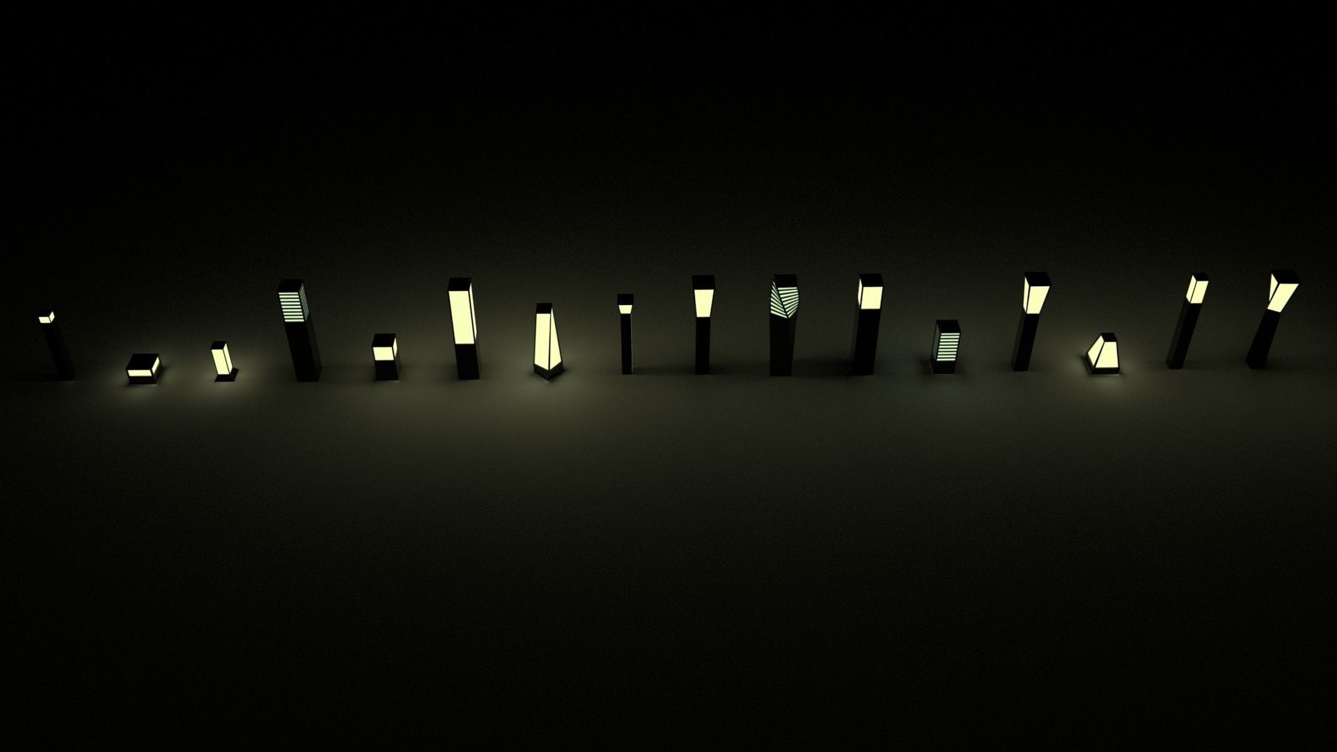 Garden Light Pack Low-poly 3D model_3