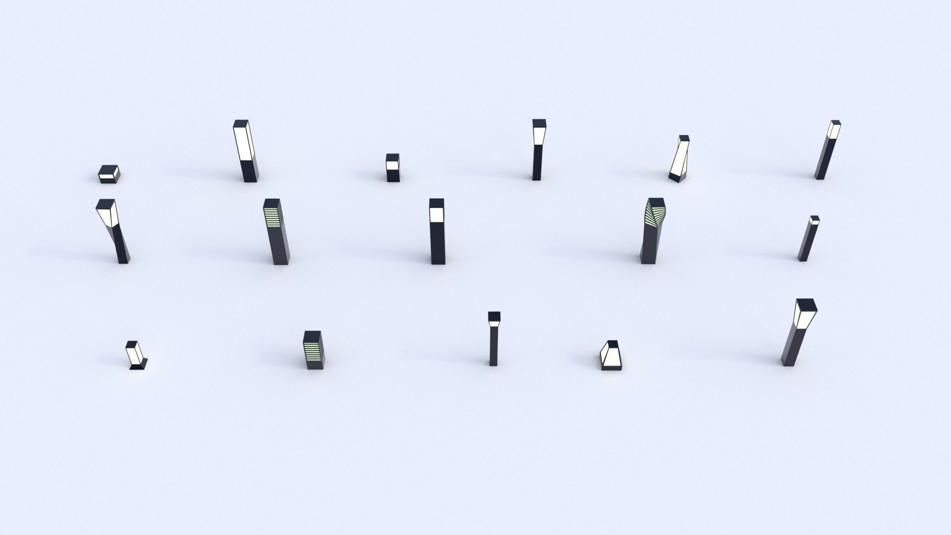 Garden Light Pack Low-poly 3D model_1