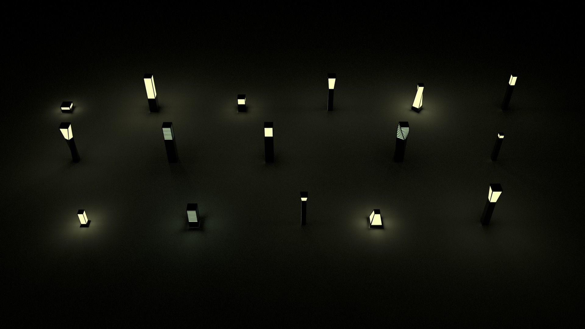 Garden Light Pack Low-poly 3D model_2