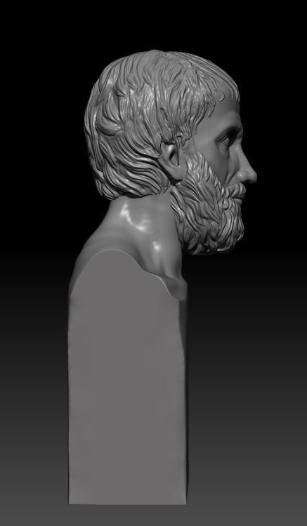 Hi-poly ancient Aristotle bust Greek sculpture 3D print model 3D model ...
