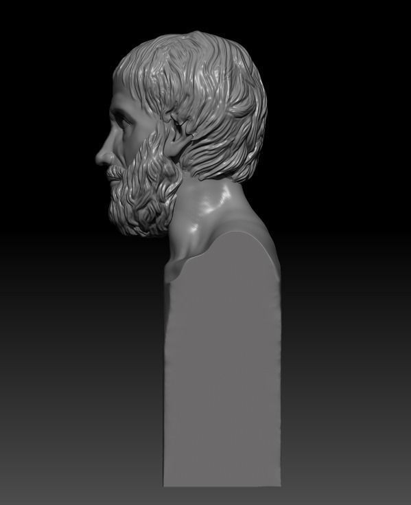 Hi-poly ancient Aristotle bust Greek sculpture 3D print model 3D model ...
