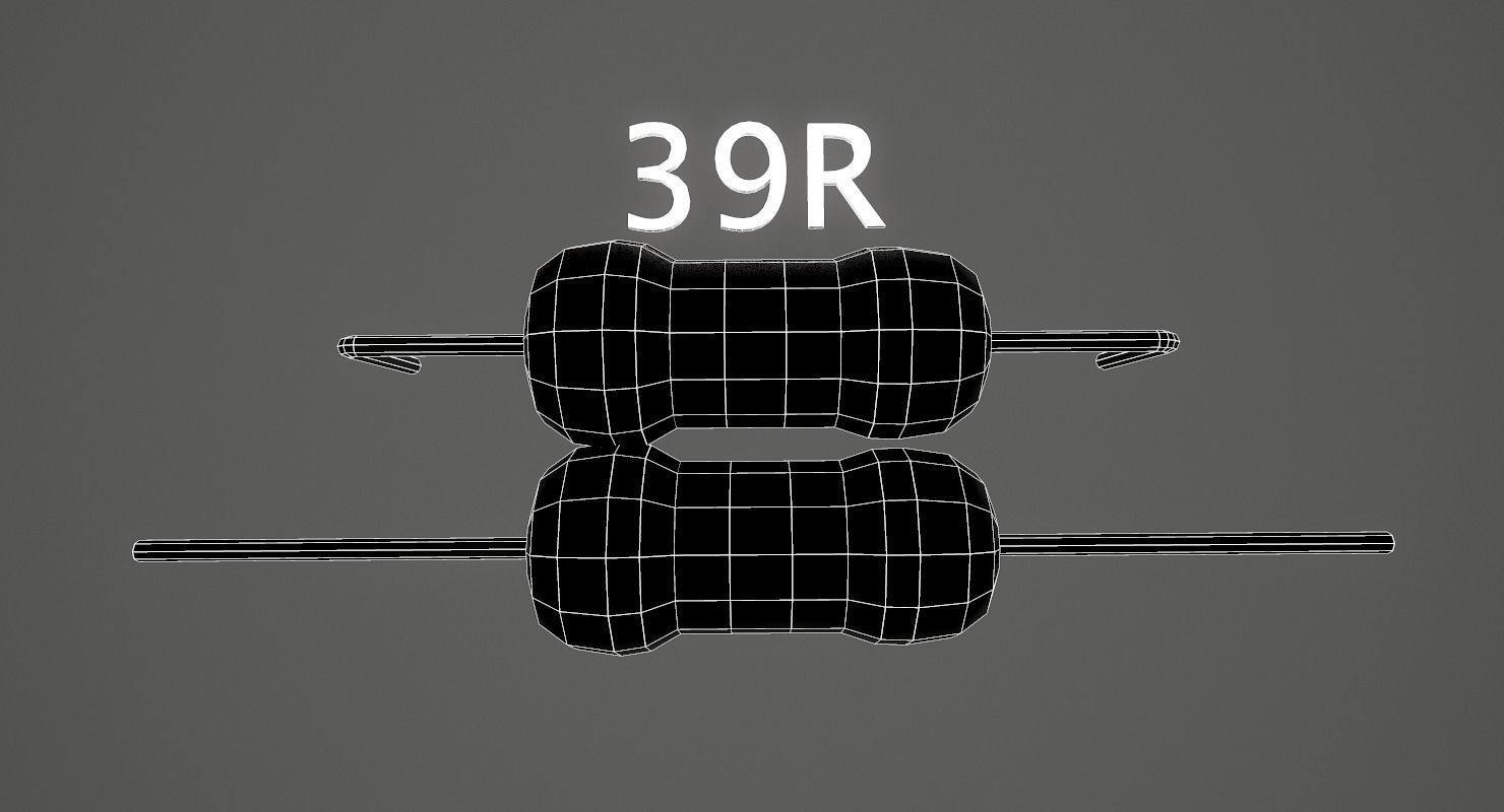 Set of Resistors Low-poly 3D model_20