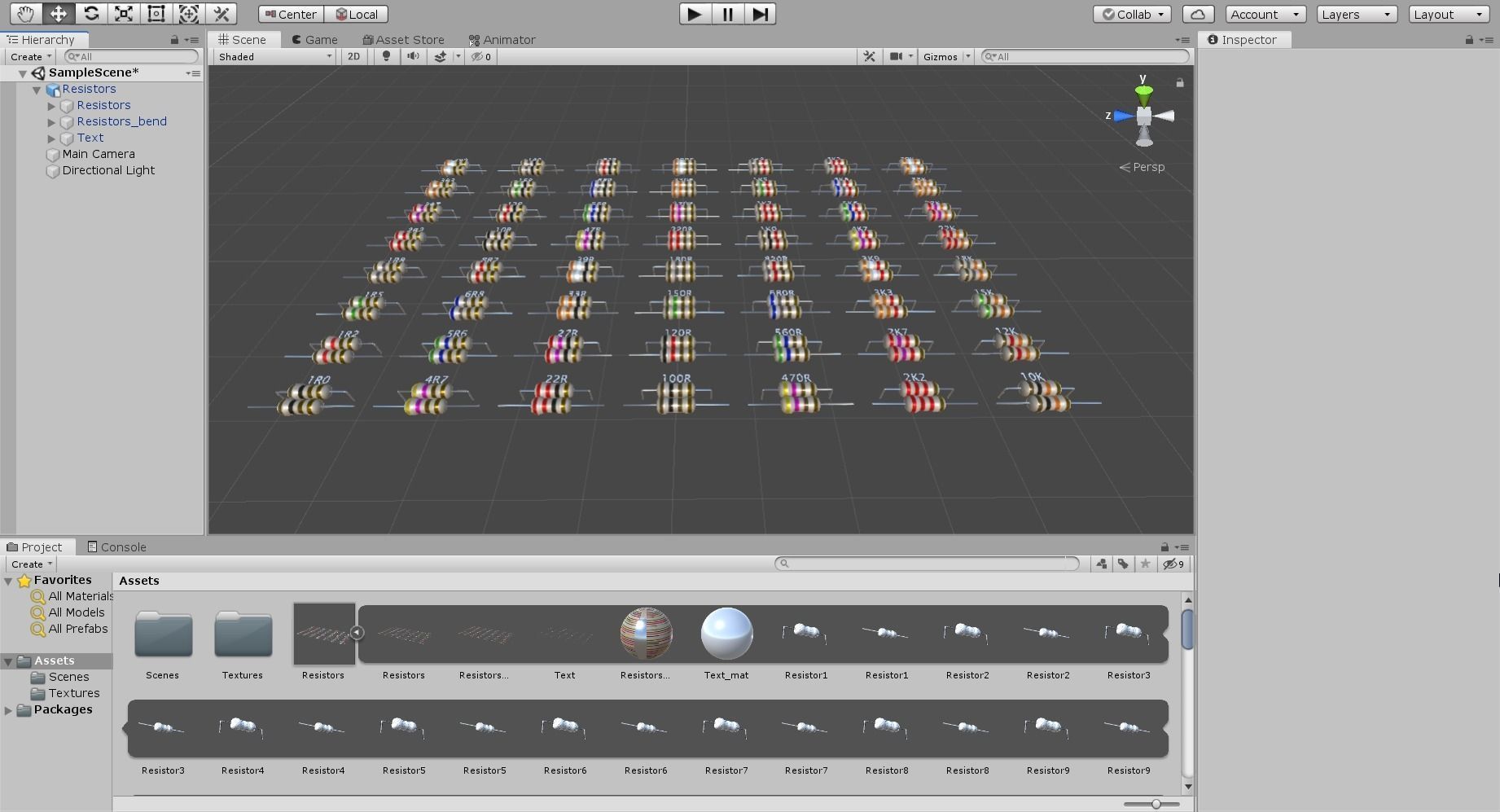 Set of Resistors Low-poly 3D model_24