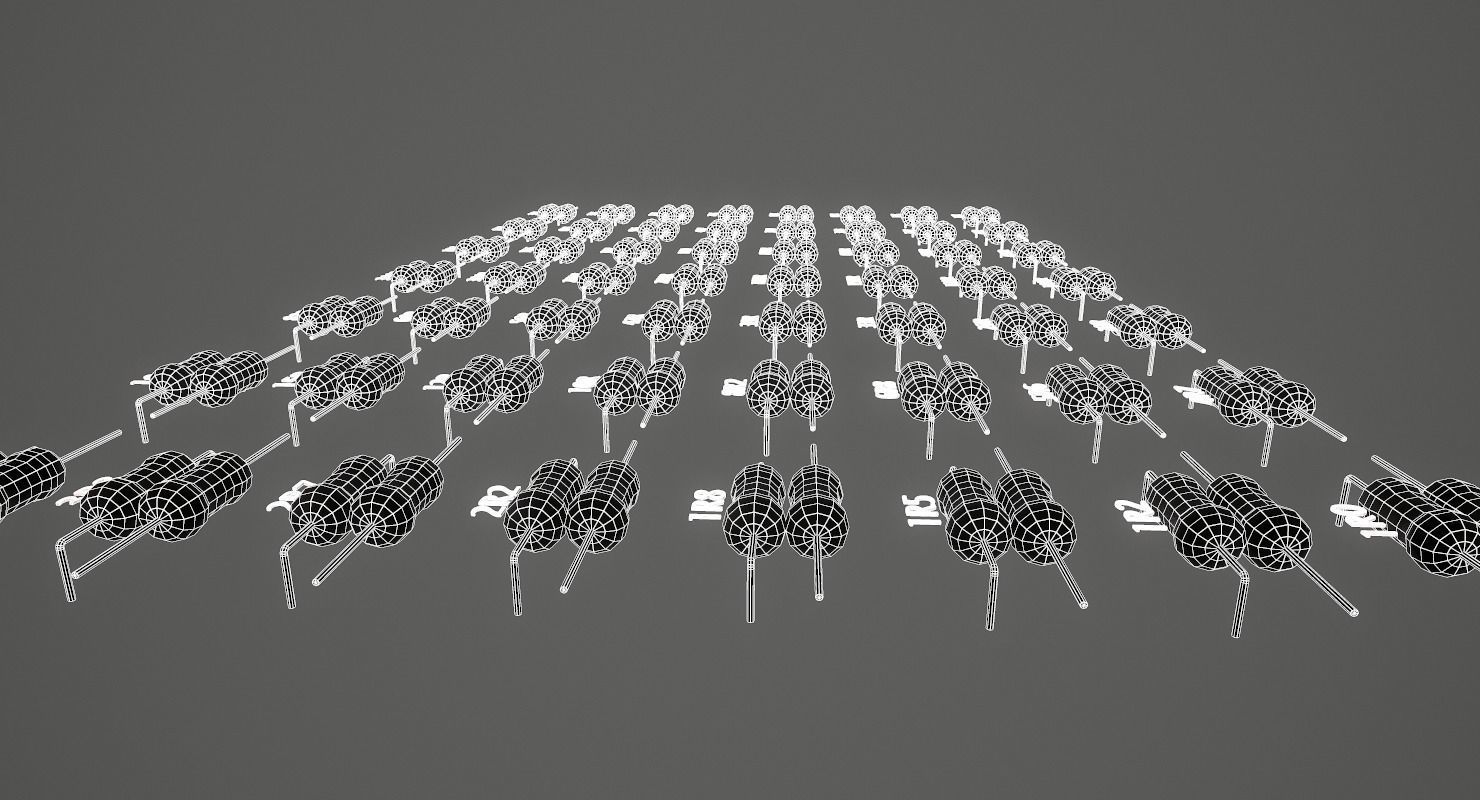Set of Resistors Low-poly 3D model_22