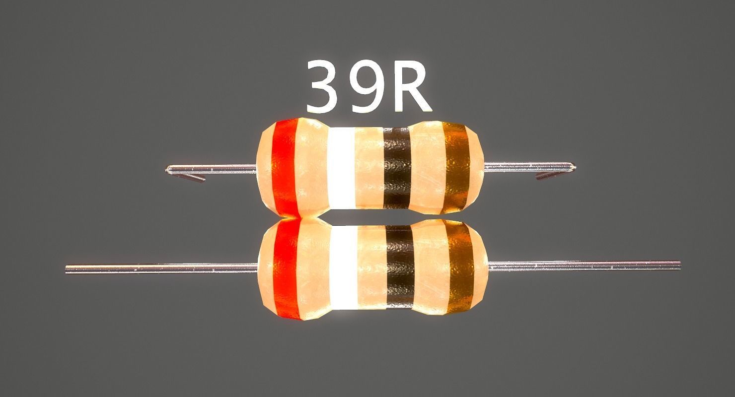 Set of Resistors Low-poly 3D model_18
