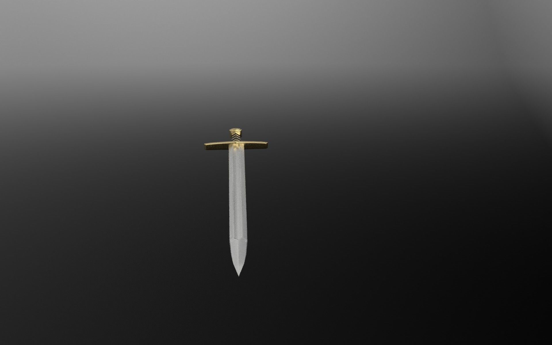 Medieval celtic sword Low-poly 3D model_3