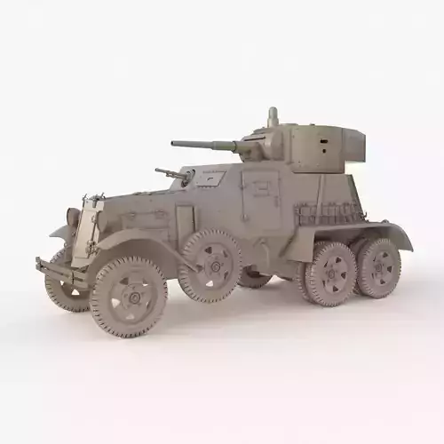 BA 6 Armored Car Clay Vray 3D model