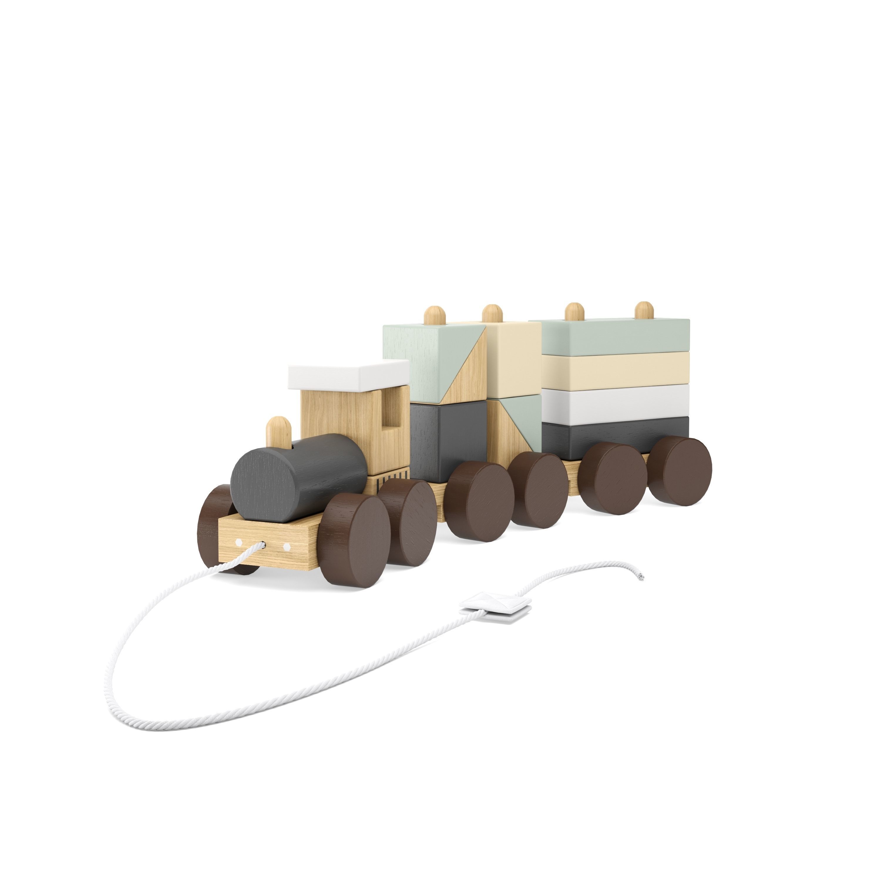 KIDS CONCEPT Neo Wooden Block Toy Train 3D model_2