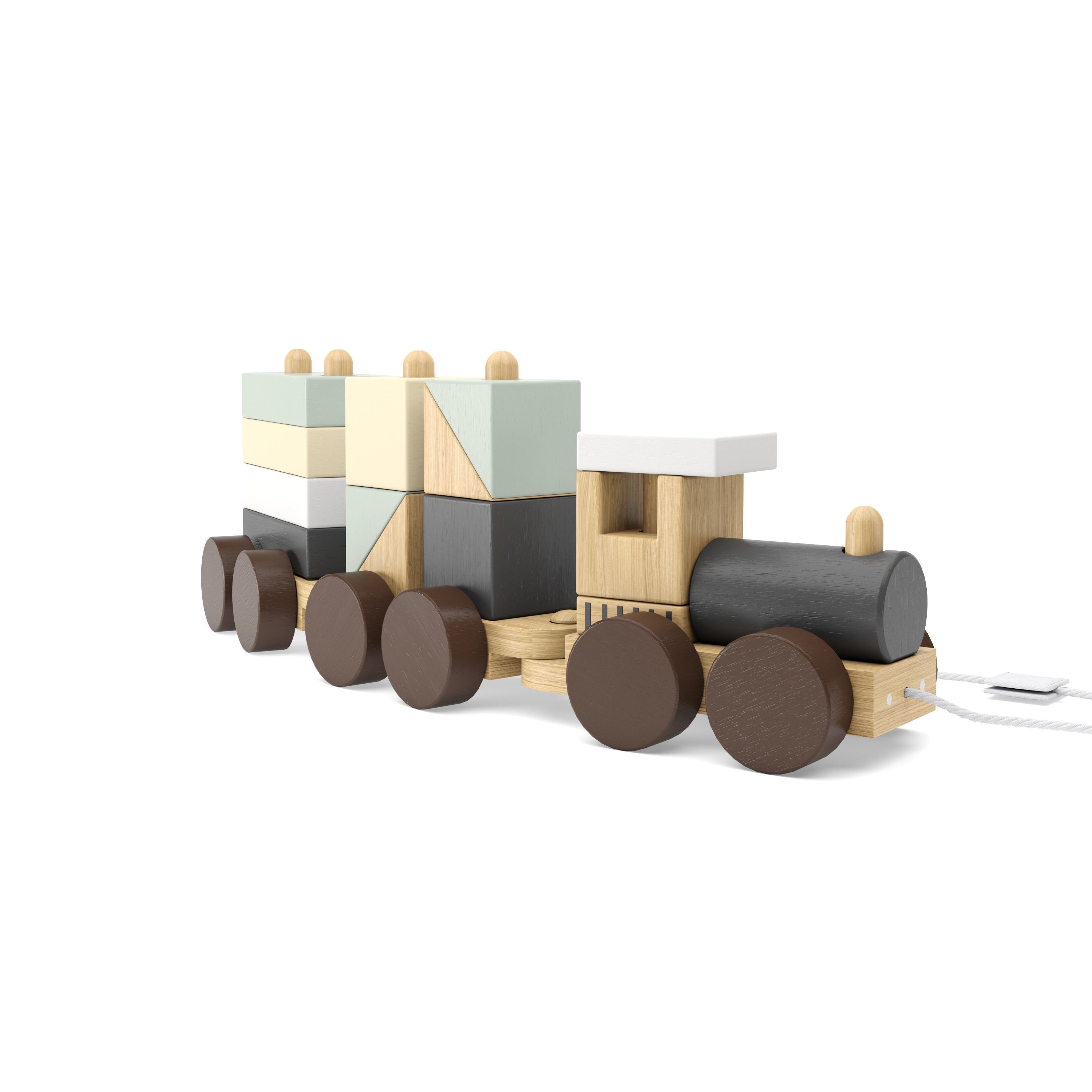 KIDS CONCEPT Neo Wooden Block Toy Train 3D model_3