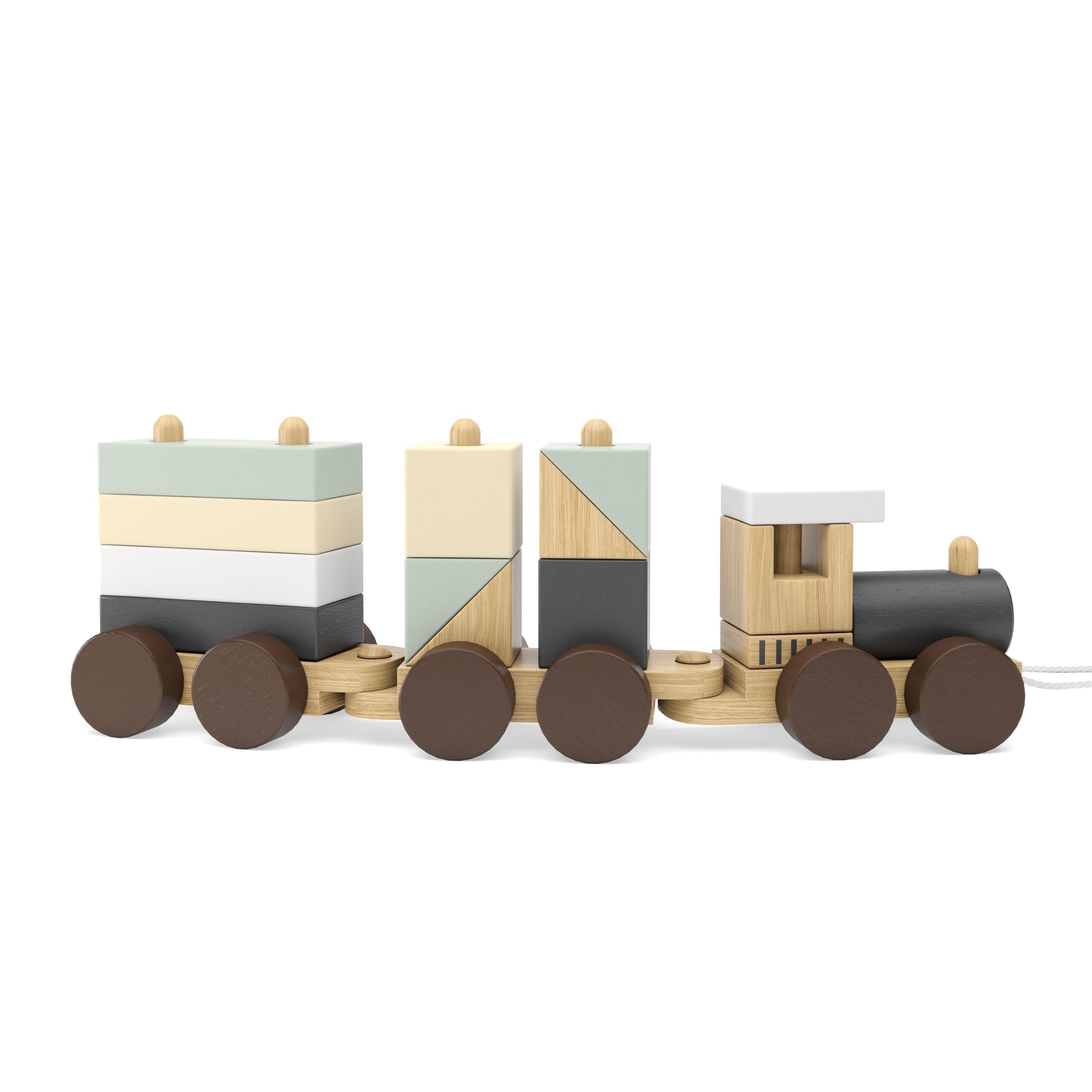 KIDS CONCEPT Neo Wooden Block Toy Train 3D model_1