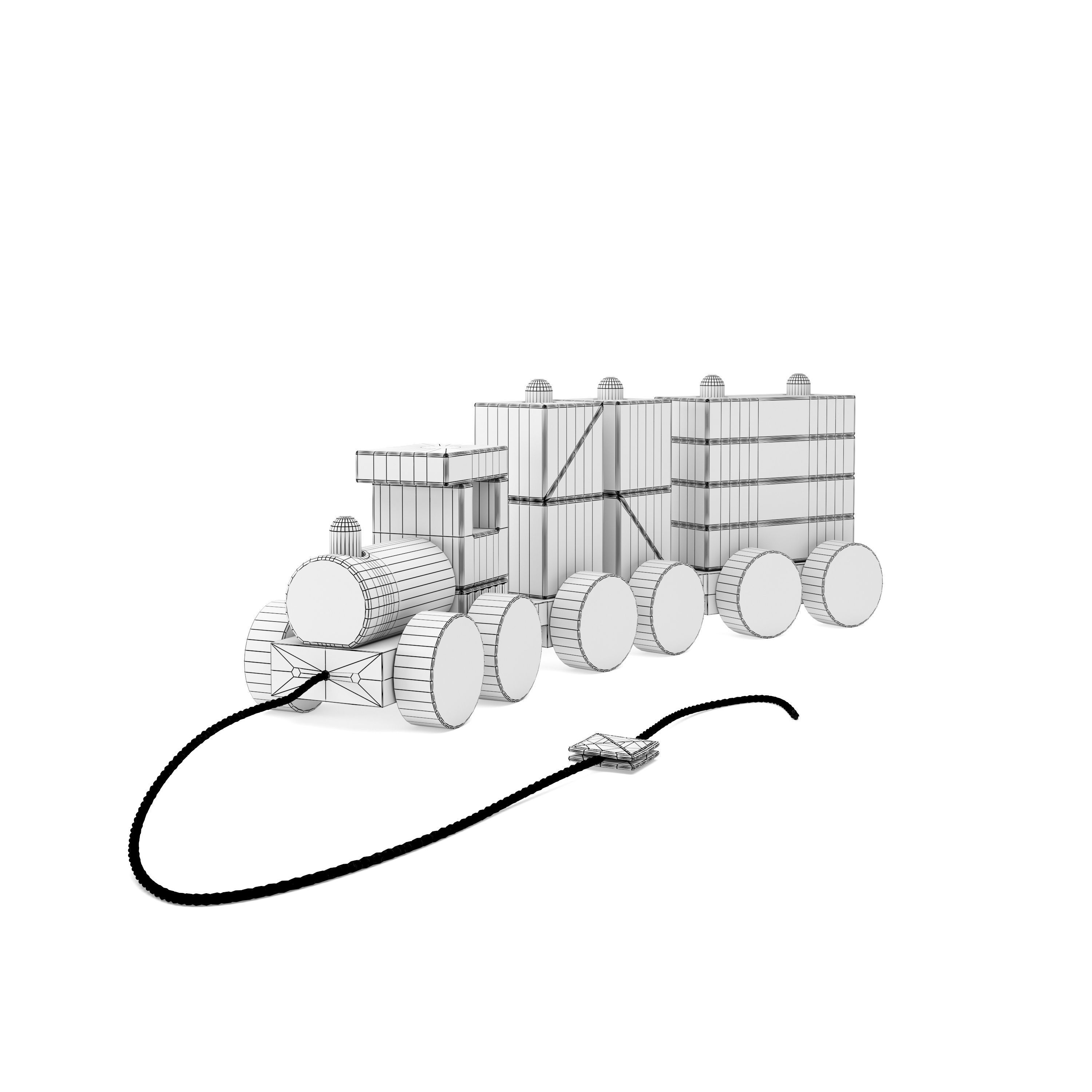 KIDS CONCEPT Neo Wooden Block Toy Train 3D model_4