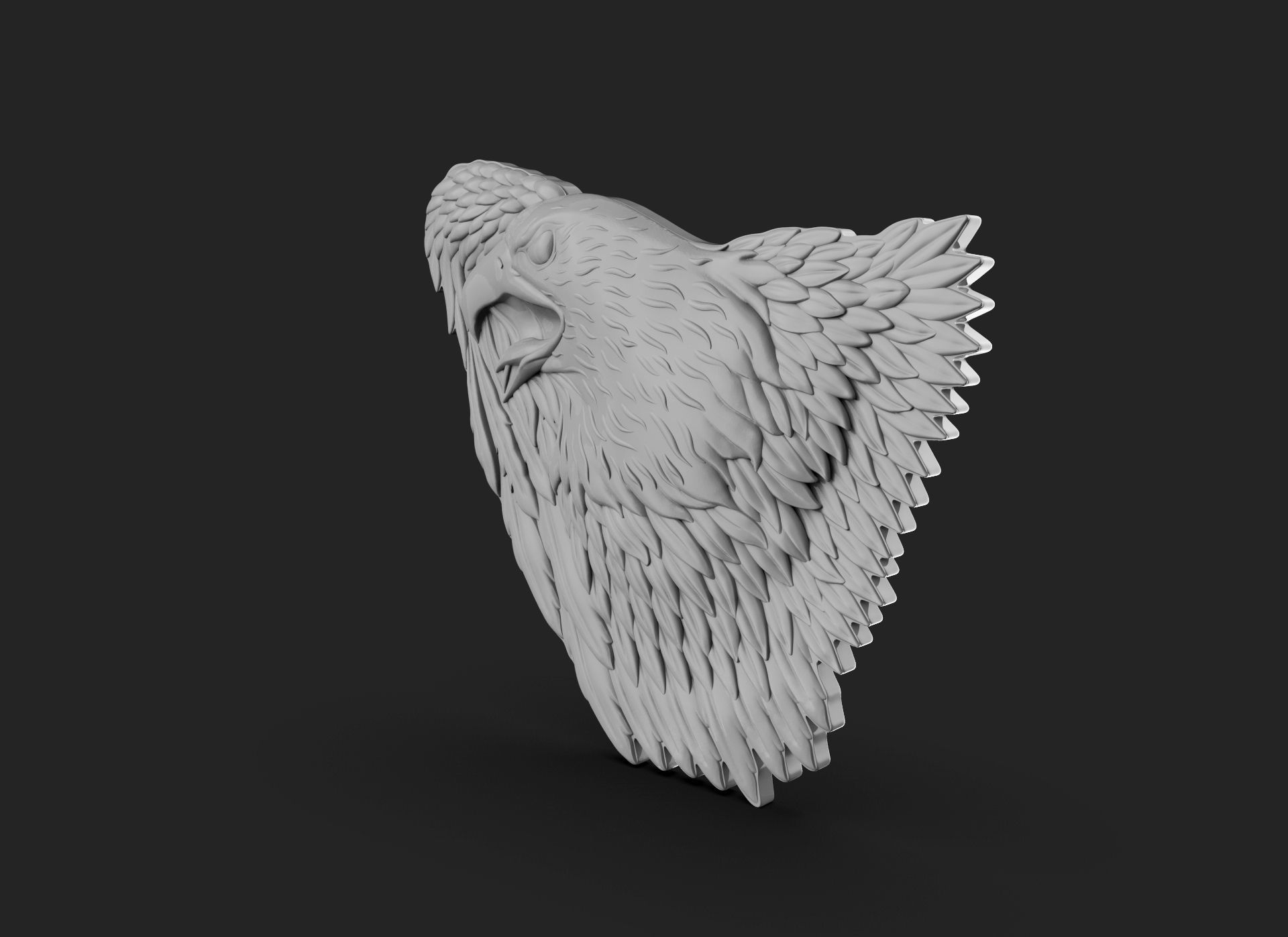 Eagle Bass Relief  3D print model_17