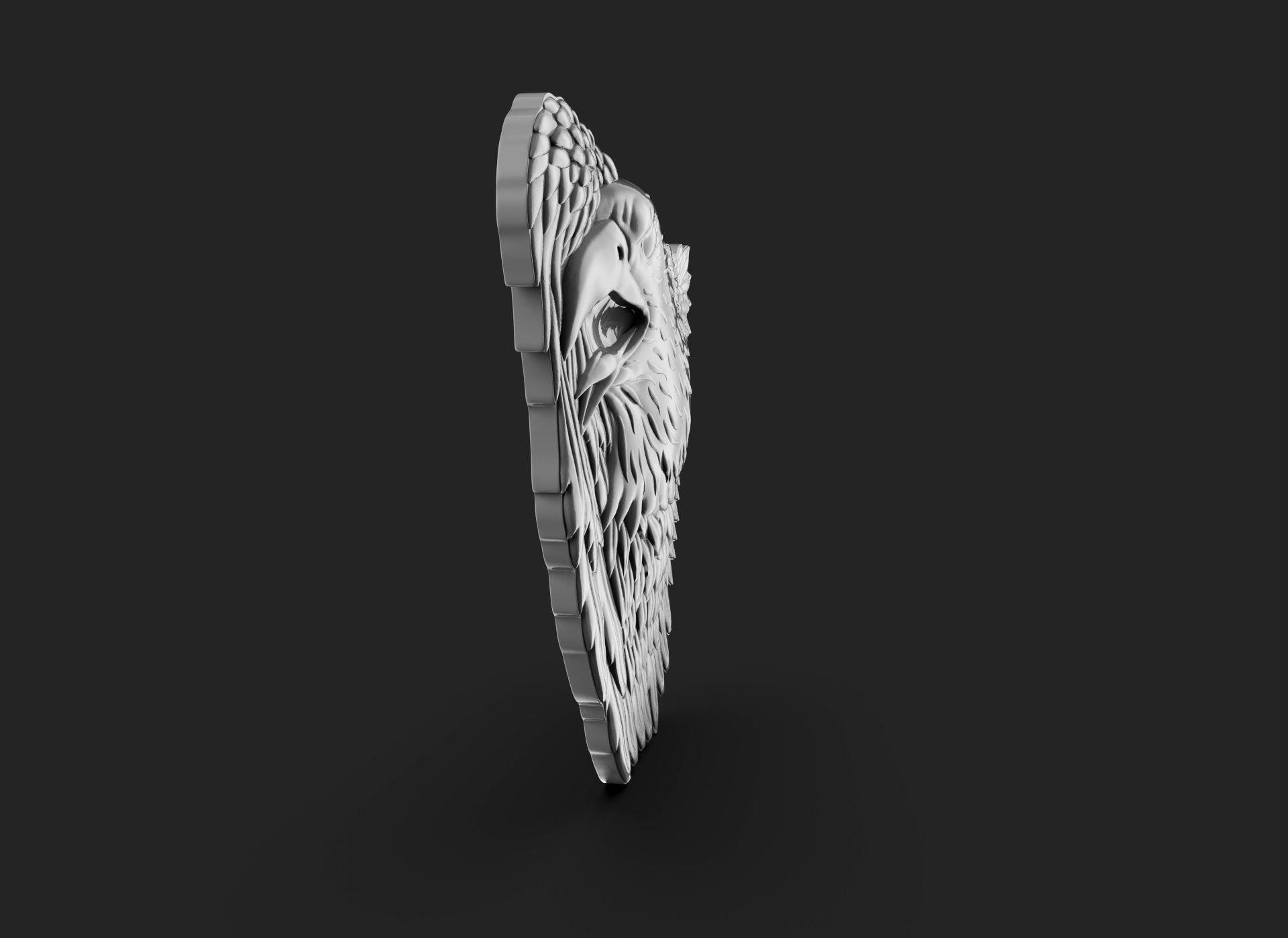 Eagle Bass Relief  3D print model_2
