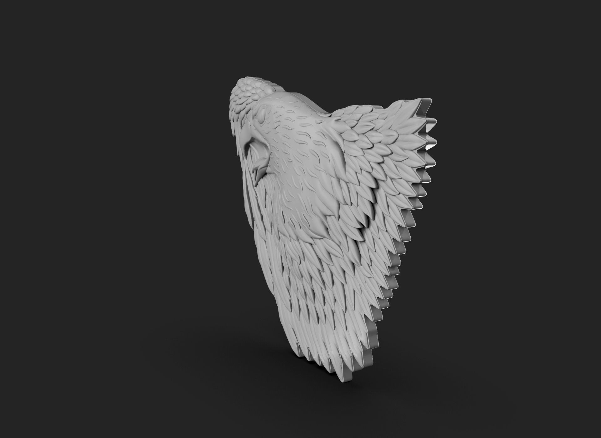 Eagle Bass Relief  3D print model_19