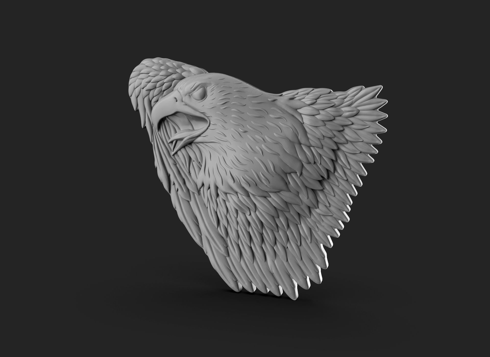 Eagle Bass Relief  3D print model_14