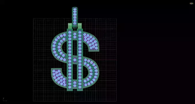 Dollar pendant with diamonds