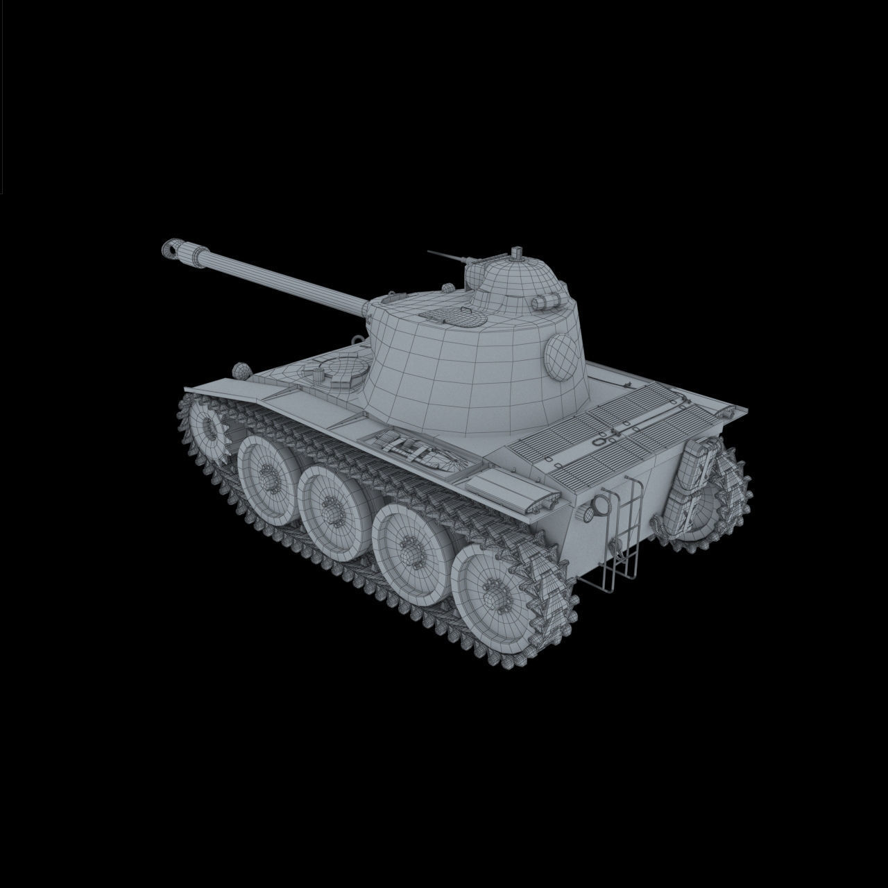 T71 Tank Low-poly 3D model_2