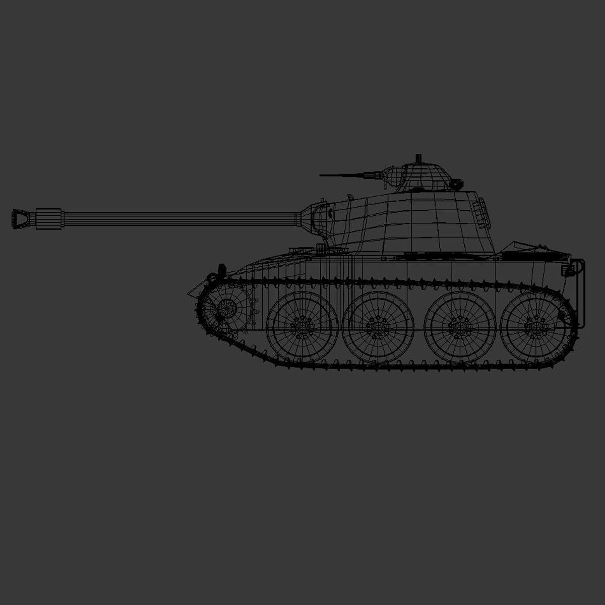 T71 Tank Low-poly 3D model_3