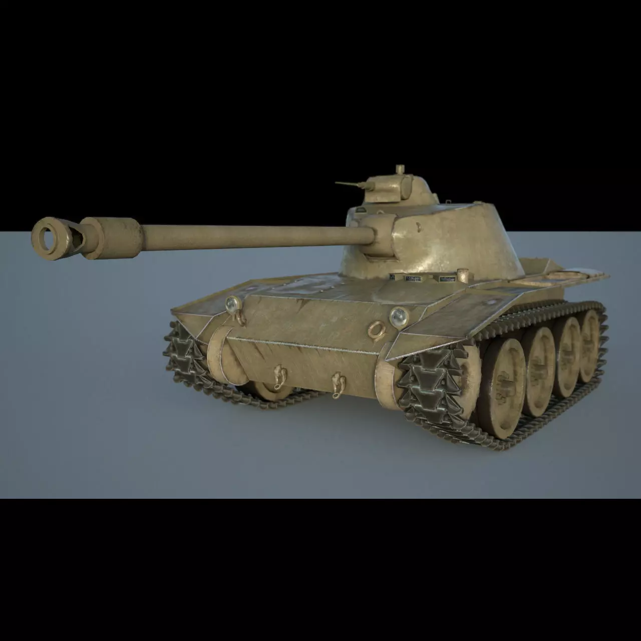 T71 Tank Low-poly 3D model_0