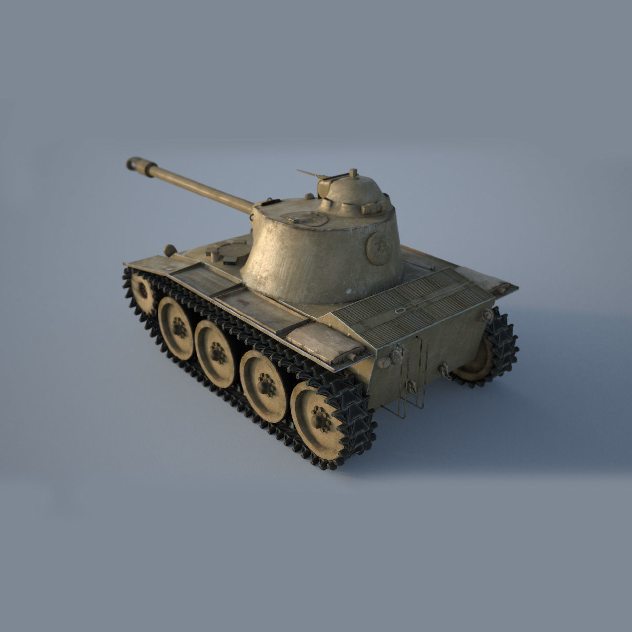 T71 Tank Low-poly 3D model_4